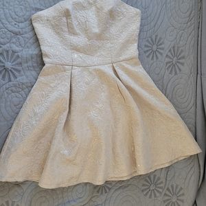 Cream White and Gold Dress